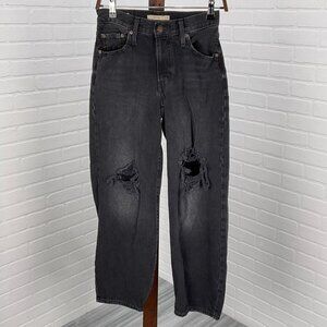 Levis Jeans‎ Women 25Wx30L ACT 26x28 Black Baggy Dad PC9-A3494-0018 Distressed